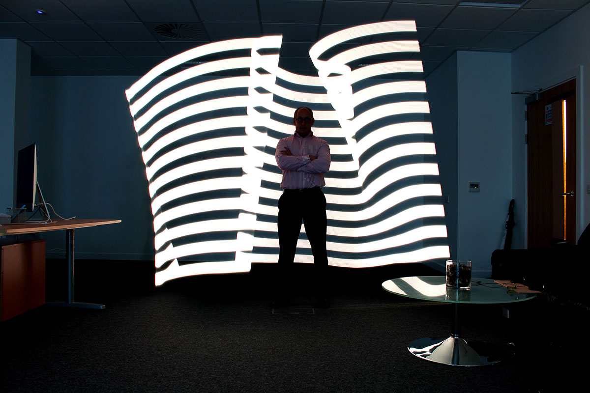 Pixelstick in use at New World Design office